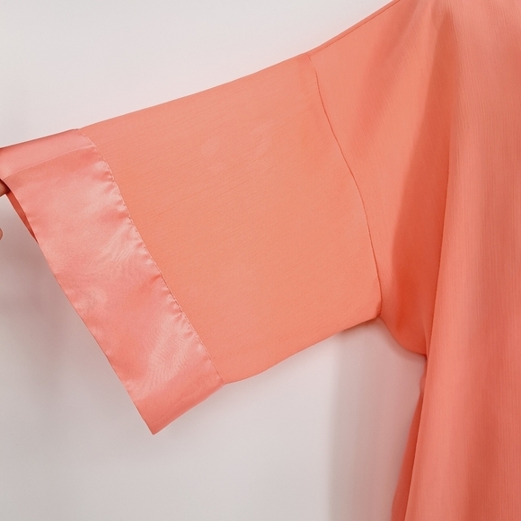 Victoria's Secret 1980's Vintage Gold Label Coral Wrap Cover Up Robe - Picture 4 of 10